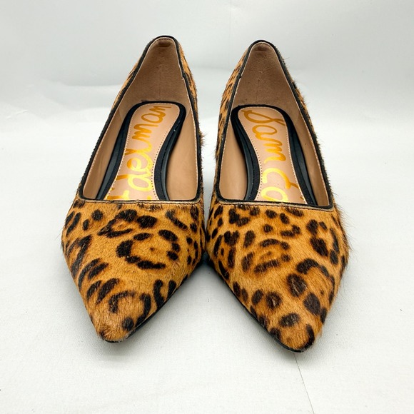 Sam Edelman Womens 6.5 Vienna Leopard Print Calf Hair Pointed Toe Pumps Heels - Picture 3 of 13